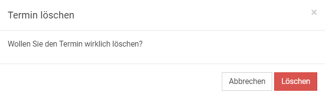 Termin löschen in BEWO-Online