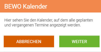 Guided Tour Termin anlegen in BEWO-Online