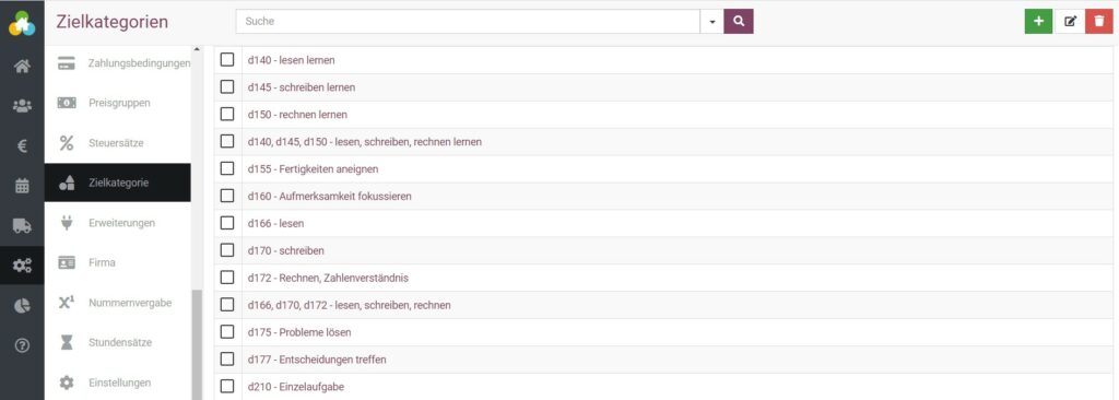 Zielkategorien anlegen in BEWO-Online