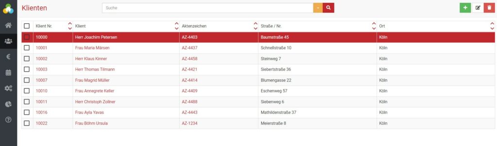 Die Filterfunktion in somedo angewendet