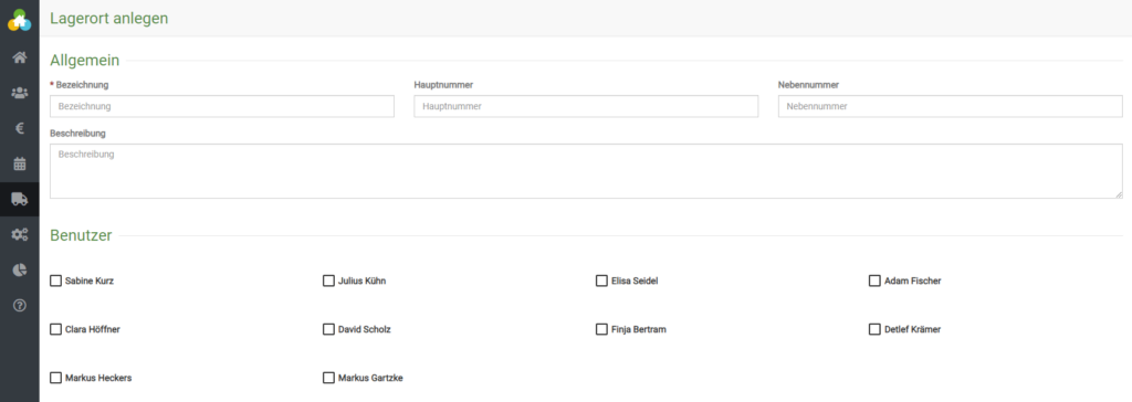 Einen Lagerort anlegen in somedo im Bereich der Warenwirtschaft