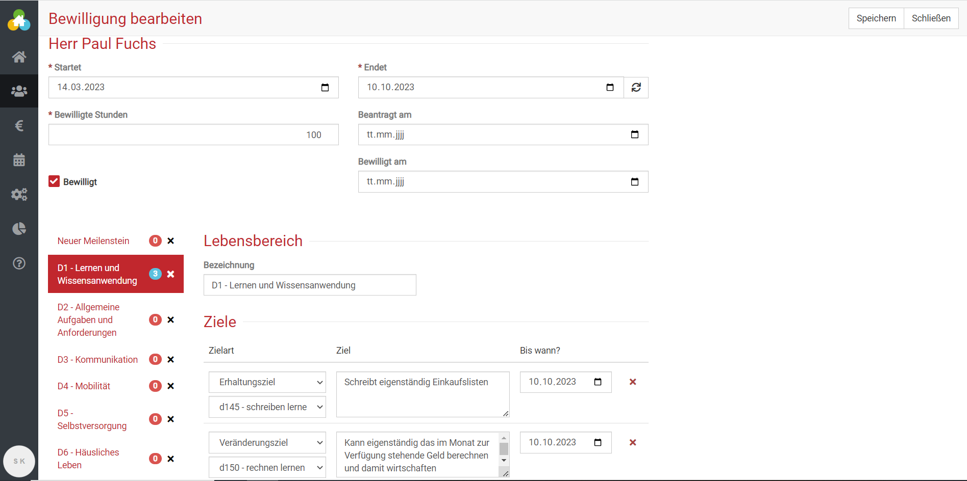 zielgerichteter Bewilligungszeitraum - Inhalte hinterlegen in BEWO-Online