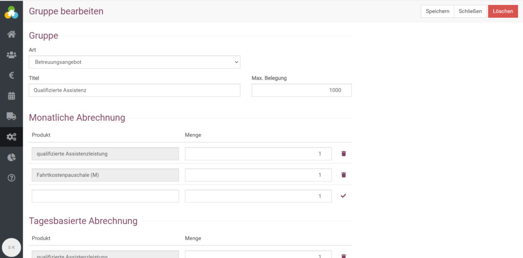 Pauschale inklusive Anfahrtskosten in BEWO-Online