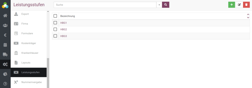 Leistungsstufen anlegen in BEWO-Online