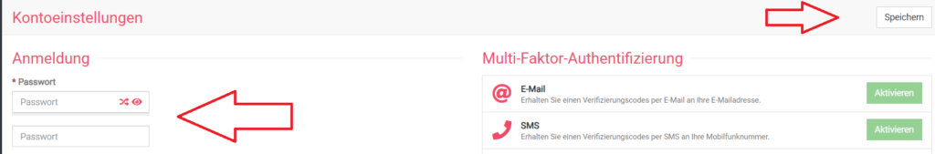 Passwort ändern in BEWO-Online
