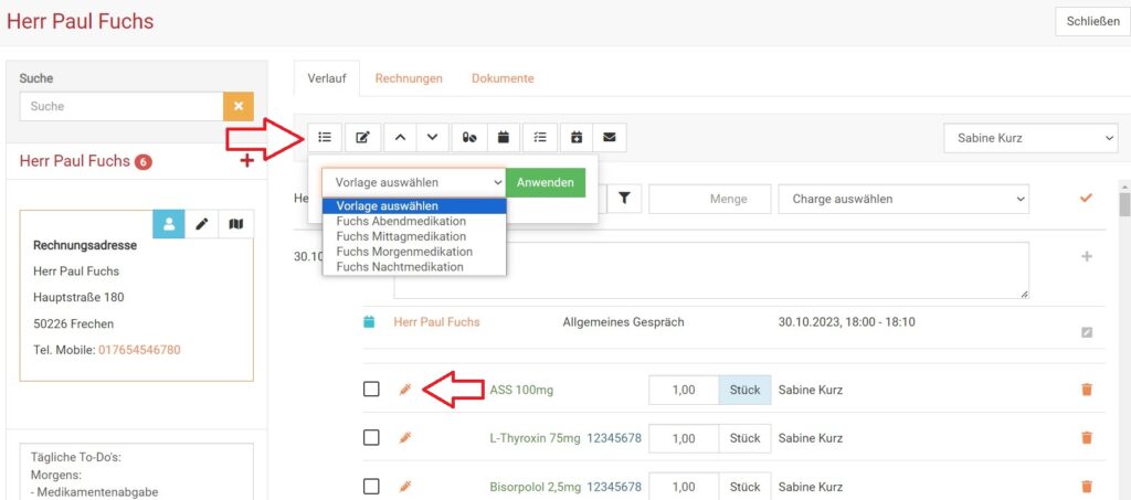 Medikamentenabgabe in BEWO-Online