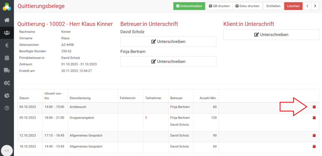 BEWO-Online_Dokumentation_verbergen_Quittierungsbeleg